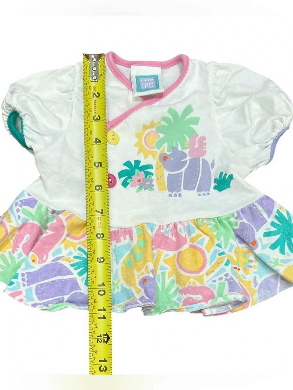 Vintage Little Me Baby Girls Pastel Animal Print Bloomer Set 2 Piece 90s